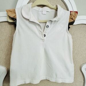 Burberry White Polo Shirt Classic Knit Top